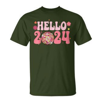 Year End Party Merry Christmas Happy New Year Hello 2024 T-Shirt - Seseable
