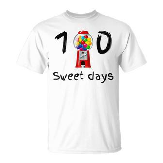 100 Süße Schultage Kaugummiautomat Lehrerin Studentin T-Shirt - Seseable