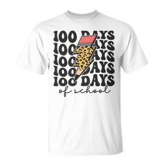 100 Tage Schule Lightning Bolt Pencil 100 Tag Für Lehrer T-Shirt - Seseable