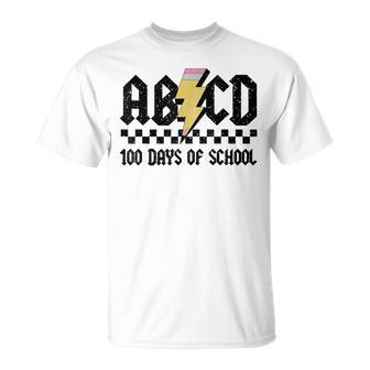 100Th Day 100 Days Of School Abcd Teachers Rock Boys Girls T-Shirt | Mazezy