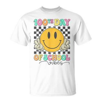 100Th Day Of School Vibes Cute Smile Face 100 Days Of School T-Shirt - Seseable