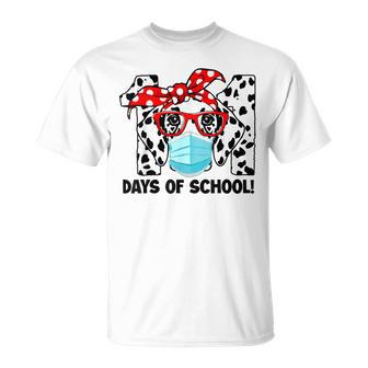 101 Days Of School Dalmatian Dog Face Mask 100Th Day School T-Shirt - Monsterry AU