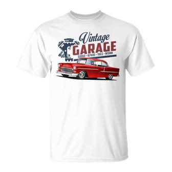 1957 57 55 56 Chevys Truck Vintage Bel Air Cars Garage Red T-Shirt - Monsterry UK