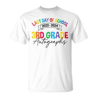 2023-2024 Last Day Of School Autograph 3Rd Grade Graduation T-Shirt - Seseable