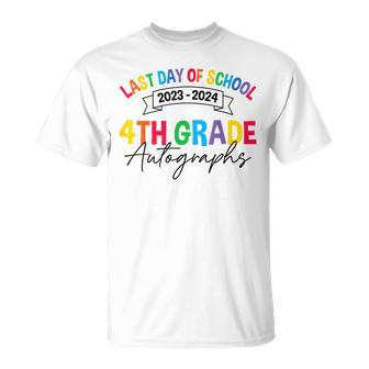 2023-2024 Last Day Of School Autograph 4Th Grade Graduation T-Shirt - Seseable