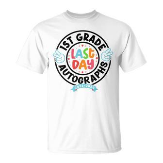 2024 Last Day Of School Autograph 1St Grade Graduation Party T-Shirt - Seseable