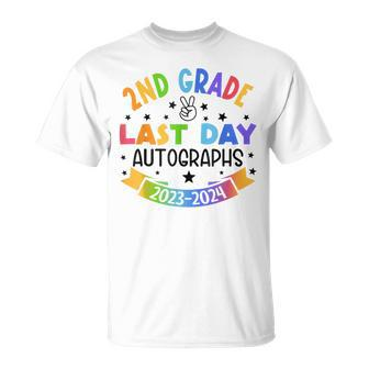 2024 Last Day Of School Autograph 2Nd Grade Graduation Party T-Shirt - Seseable