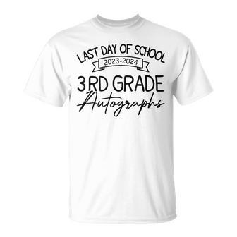 2024 Last Day Of School Autograph 3Rd Grade Graduation Party T-Shirt - Monsterry DE