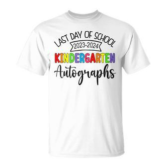 2024 Last Day Of School Autograph Kindergarten Graduation T-Shirt - Monsterry DE