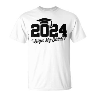 2024 Senior Graduation Autograph Class Of 2024 T-Shirt - Monsterry AU