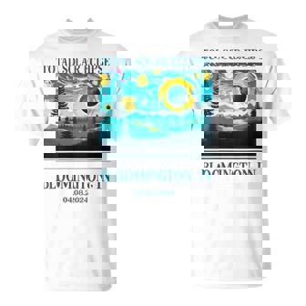 2024 Total Solar Eclipse Bloomington In Totality Landscape T-Shirt | Mazezy