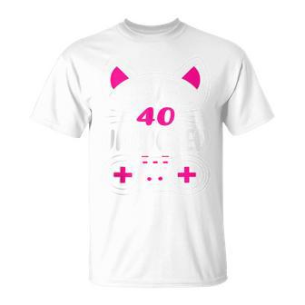 40 Cumpleaños Chica Amante De Los Gatos Nivel 40 Desbloqueado Sin Mangas Camiseta unisex - Regaloses