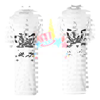 4Th Of July Unicorn American Flag Patriotic Unicorn Flag T-Shirt | Mazezy