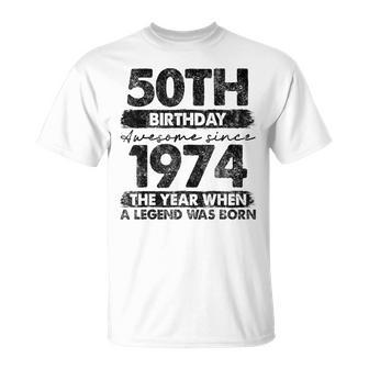 50Th Birthday 50 Year Old Vintage 1974 Limited Edition T-Shirt - Thegiftio UK