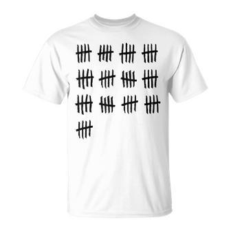 65Th Birthday Outfit 65 Years Old Tally Marks Anniversary T-Shirt - Monsterry UK