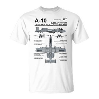 A-10 Thunderbolt Ii Warthog Military Jet Spec Diagram T-Shirt - Thegiftio UK