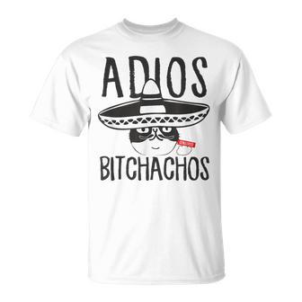 Adios Bitchachos Cat In Sombrero Cinco De Mayo Quote T-Shirt - Monsterry