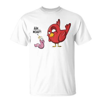 Äh Miau Bird And Wurm Fun Witz Gray S T-Shirt - Geschenkecke