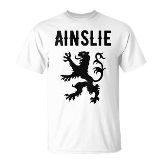 Ainslie Clan Scottish Family Name Scotland Heraldry T-Shirt - Seseable