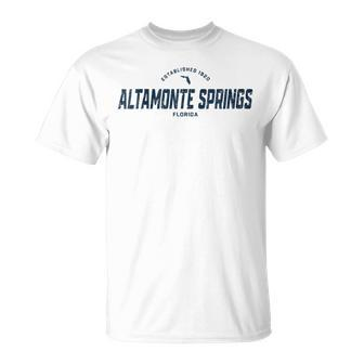Altamonte Springs Florida Fl Vintage Athletic Navy Sports Lo T-Shirt - Monsterry