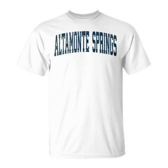 Altamonte Springs Florida Fl Vintage Athletic Sports Navy De T-Shirt - Monsterry AU