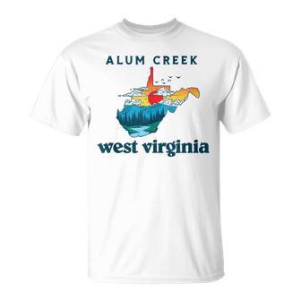 Alum Creek West Virginia Outdoors Mountain Mama Retro T-Shirt - Monsterry