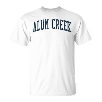 Alum Creek Wv Vintage Athletic Sports Jsn2 Navy Print T-Shirt - Monsterry