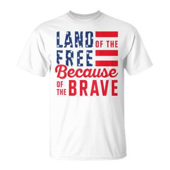 America Land Of The Free Because Of The Brave Retro T-Shirt - Monsterry DE