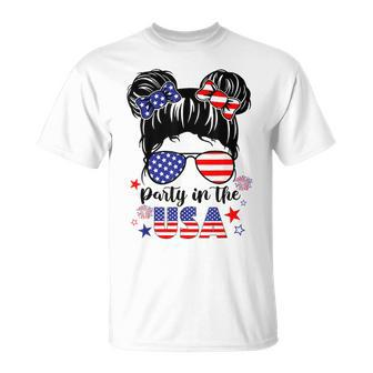 American Flag Party In Usa 4Th July Patriotic Kid Girl T-Shirt - Monsterry