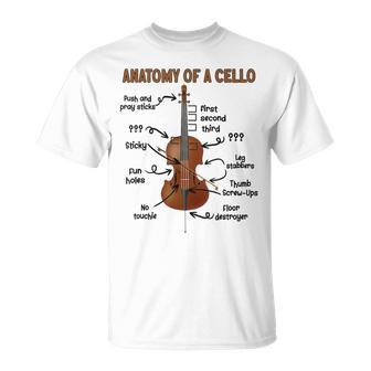 Anatomy Of A Cello Cellist Cello Lover Cello Player T-Shirt | Mazezy DE