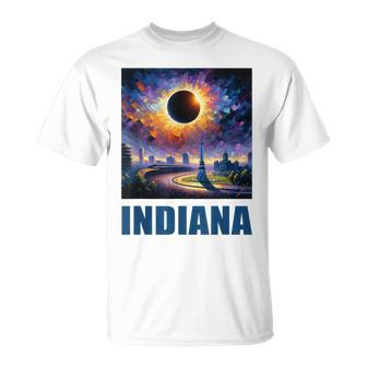 Artwork Inspired By Total Solar Eclipse 2024 Indiana T-Shirt - Monsterry DE