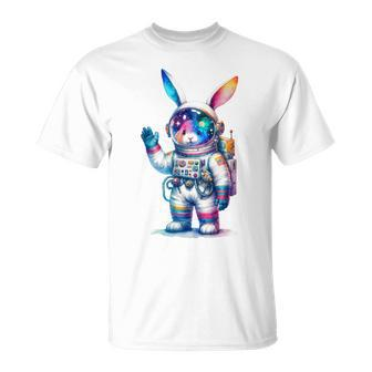 Astronaut Bunny Easter Day Rabbit Usa Outer Space T-Shirt - Monsterry UK