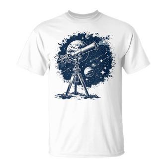 Astronomie Und Farbenfrohes Teleskop T-Shirt - Seseable