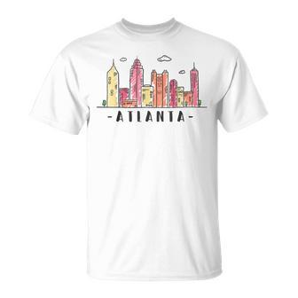 Atlanta Skyline Georgia Colorful City Souvenir T-Shirt - Monsterry DE