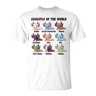 Axolotls Of The World Sweet Animals Kawaii Axolotl T-Shirt - Thegiftio UK