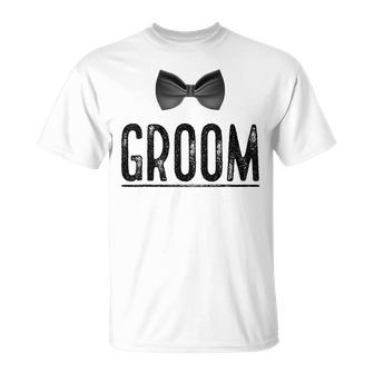 Bachelor Party Groom With Bow Tie Light T-Shirt - Monsterry AU