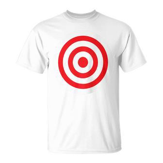 Print On Back Bullseye Target Bulls Eye Joke T-Shirt - Monsterry
