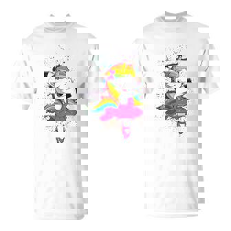 Ballerine Licorne Une Danseuse De Ballet Magique Colorée T-Shirt - Cadeauxyz