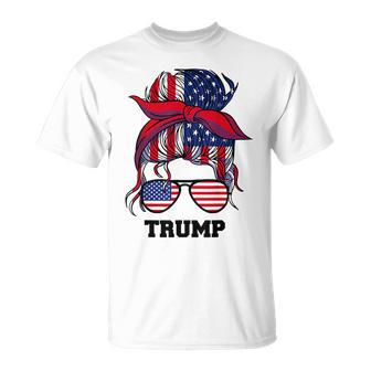 Bandana Headscarf Sunglasses Girls Trump T-Shirt - Monsterry