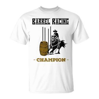 Barrel Racing Champion Western Riding Quarter Horse T-Shirt - Monsterry UK
