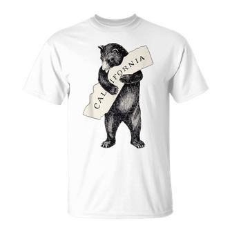 Bear Hug Grizzly Bear Love California Retro Cali Bear T-Shirt - Monsterry