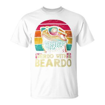 Bearded Dragon Weirdo With The Beardo Retro Sunset T-Shirt - Monsterry AU