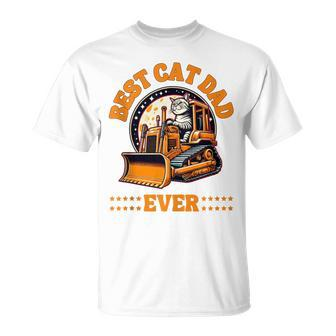 Best Bulldozer Cat Dad Ever Father's Day T-Shirt - Seseable
