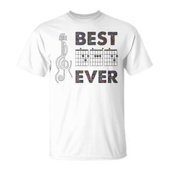 Best Dad Ever Electric Guitar Chords Fathers Day T-Shirt - Monsterry AU