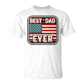 Best Dad Ever Us American Flag Fathers Day Daddy T-Shirt - Thegiftio UK