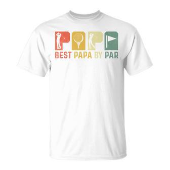 Best Papa By Par Golf Opa Golfer Golfing Dad Retro T-Shirt - Geschenkecke