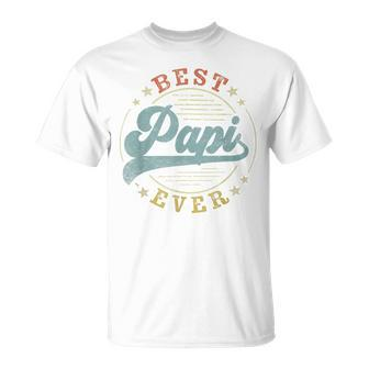 Best Papi Ever Father's Day Papi Vintage Emblem T-Shirt - Monsterry AU