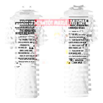 Bientôt Marié Liste Drôle Enterrement De Vie De Garçon T-Shirt - Cadeauxyz