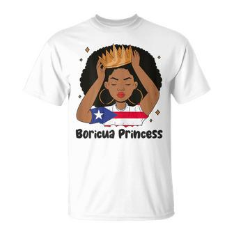 Boricua Princess Afro Hair Latina Heritage Puerto Rico Girl T-Shirt - Monsterry AU