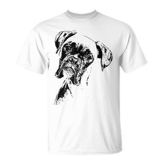 Boxer Dog Face Dog Lovers Boxer Dog T-Shirt - Monsterry
